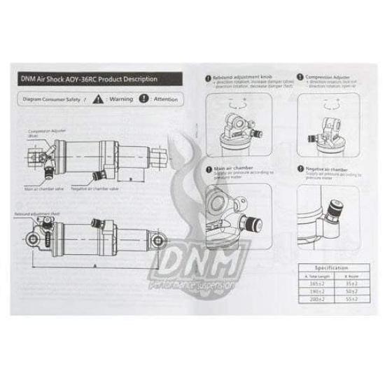 DNM Mountain Bike Air Rear Shock With Lockout 190x50mm AOY-36RC 4-system #ST1429
