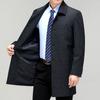 Spring and Autumn Men's Wool Windbreaker Jacket Middle-aged Business Men's Dad's Clothing Loose and Iron-Free Fashion Jacket