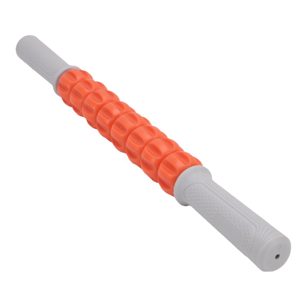 Massage Roller Stick 8 Rollers 360 Degree Rotating Non Slip Handle Fitness Roller Stick Vibrant Orange