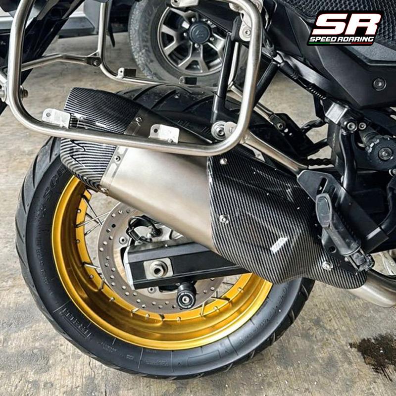 Motorcycle Exhaust Universal Muffler Pipe With Carbon Cover For R6 R15 R1 R3 MT07 Tmax155 GSX250 Pcx125