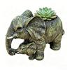 Elefantenform Künstlerischer Pflanztopf Tierharze Gartendekoration Elefantenblumentopf Behälter für Pflanzen und Dekoration