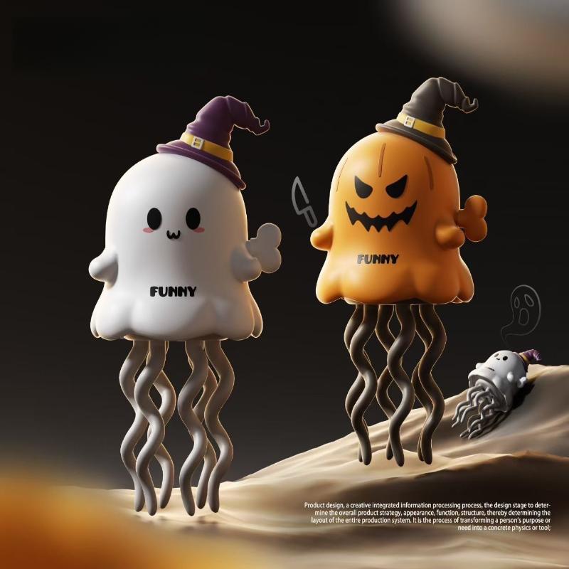 1 Pcs Dancing Ghost Pumpkin Festival Atmosphere Props Interesting Halloween Christmas Magical Twist And Stress Relief Trick Toy