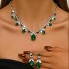 Luxurious Colorful Zircon Necklace & Earrings Set - Cross-Border Fashion Jewelry