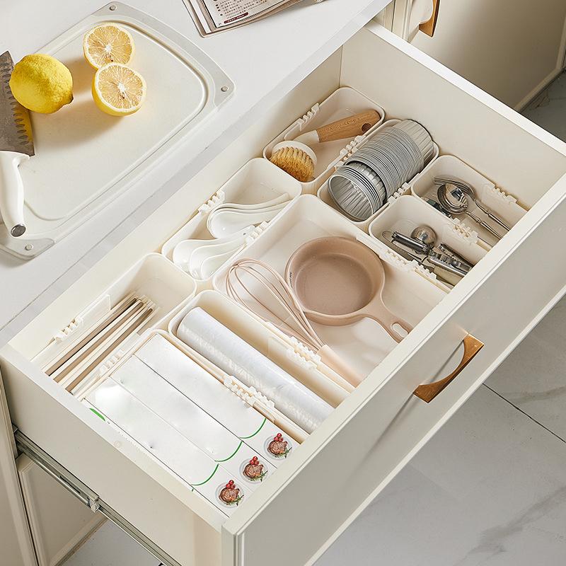 Expandable Drawer Organizer And Storage Bins Plastic Divider Box For Kitchen Flatware Makeup Tray Bathroom Office Holder