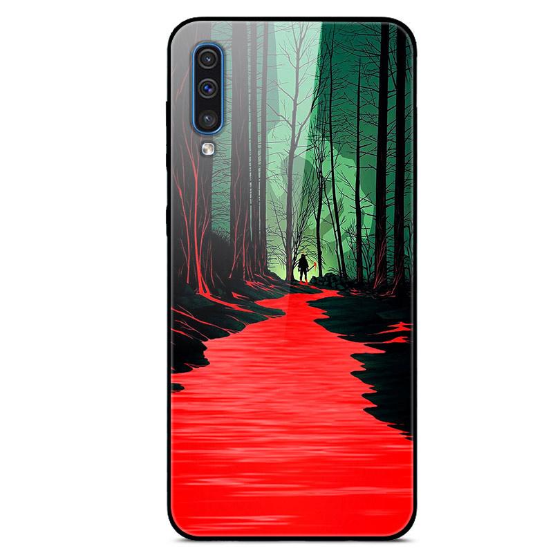 For Samsung A50 Case A51 Tempered Glass Planet Space Cover Glass Back Case for Samsung Galaxy A50S A51 A50 A 50 Fundas Coque