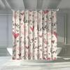 Love Heart Shower Curtain 1Pc – Hand-Drawn Words & Pink Hearts, Romantic Script Art For Valentine’S Day Or Bedroom Decor
