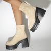 Women Platform Ankle Boots Super High Heels Suede Chunky Shoes Winter 2025 Trend Casual Pumps Shoes Goth Party Cozy Botas Mujer