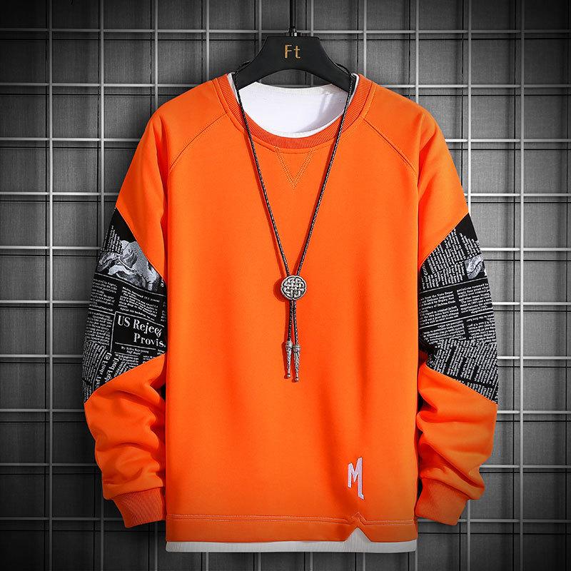 Men's Long Sleeve T-shirt Spring and Autumn New Hoodie Korean Version of The Trend Ins Bottom Shirt Young Students On Clothes