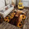 Hochlandkuh mit Sonnenblumen Teppich Yoga Wohnzimmer Zimmerdekoration Kinder Krabbelmatte Fußmatte Bereichsteppich Spielmatte