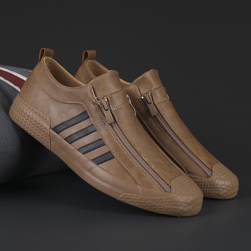 Мода 2024 Весна Мужская Кожаная Повседневная Обувь Желтые Мокасины Модные Низкие Мужские — фото 6