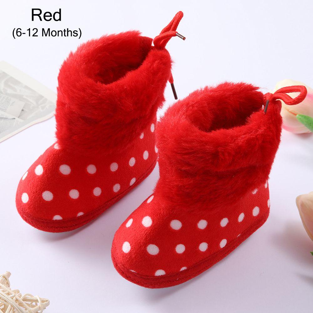 Toddler Cozy Fleece Soft Sole Non-Skid Boots First Walking Shoes Baby Snow Boots Infant Shoes