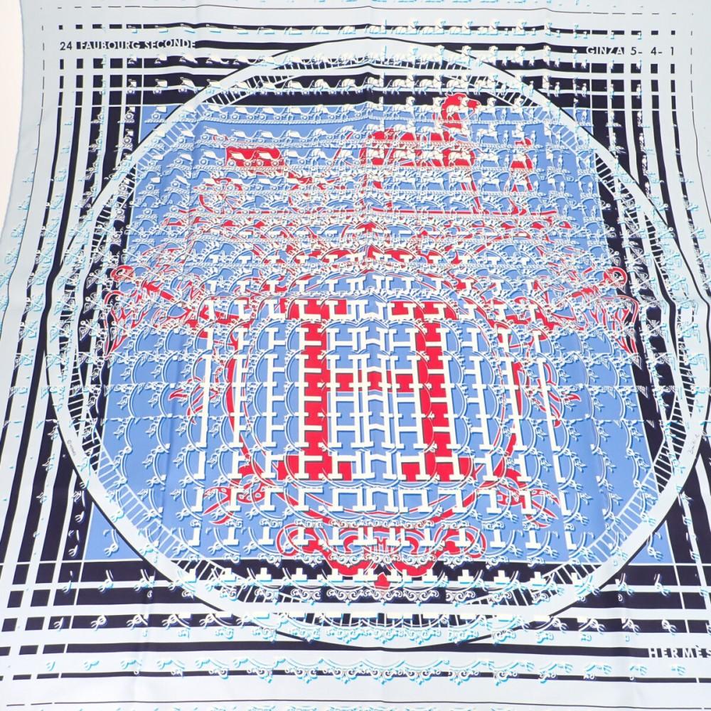 HERMES Schal blau Seide Damen