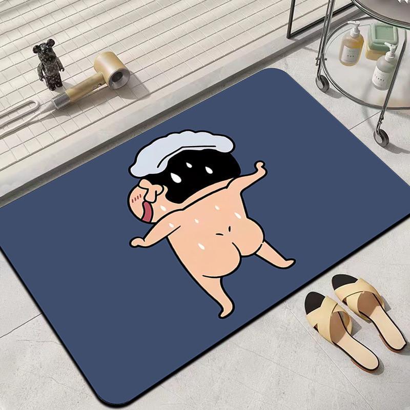 Cartoon Shin-chan Diatom Mud Bathroom Floor Mat - Dirt-Resistant, Easy Clean & Wear-Resistant