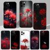Rote Spinnenlilie Handyhülle Für iPhone 16,15,14,13,12,11 Plus,Pro Max,XS,X,XR,SE,Mini,8,7 Weiche Silikon Schwarze Hülle