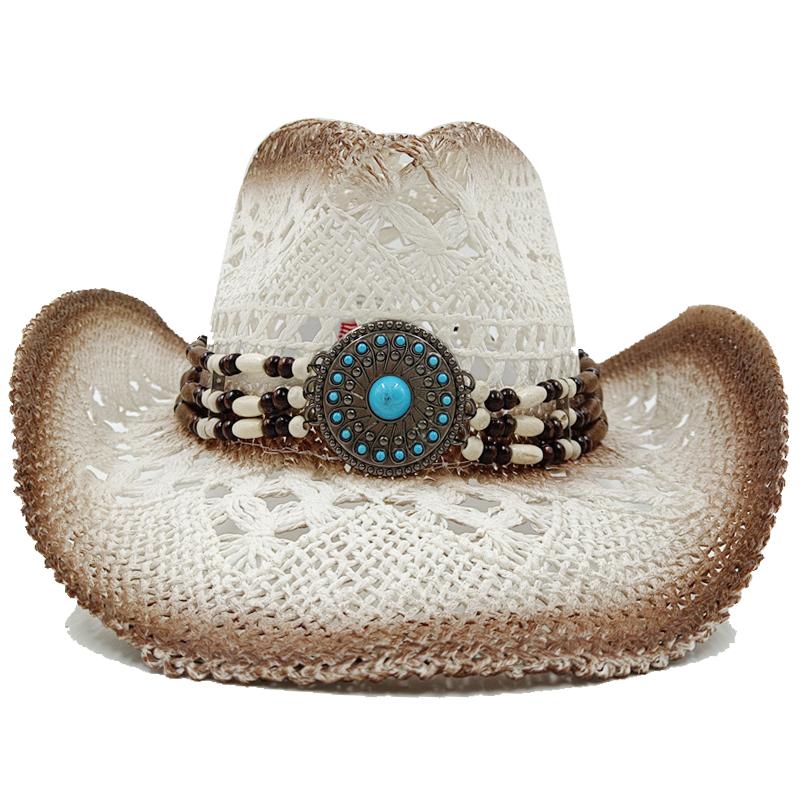 Thickened summer cowboy hat sun hat black summer thickened sun hat cowboy straw hat men and women beach hat