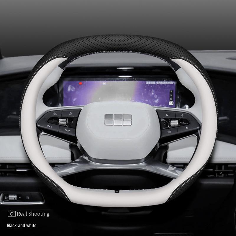 Ultra-Thin Non-Slip Genuine Leather Steering Wheel Covers for Geely Galaxy L7/L6/E8