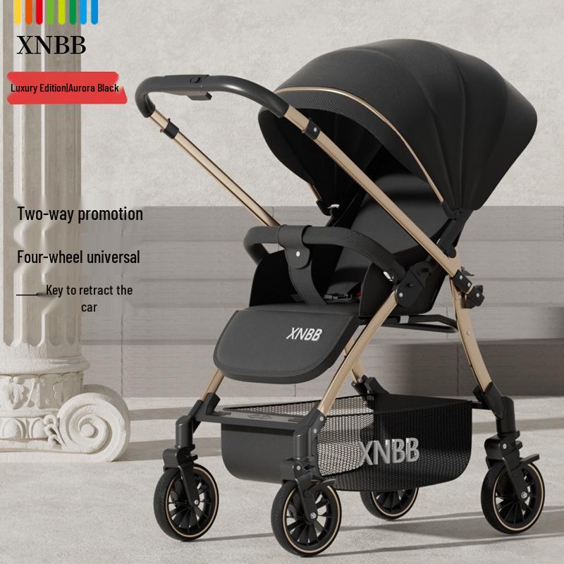 High View Reversible Baby Stroller: Sit & Lie Features, Foldable, Ultra-Light, Shock-Absorbing for Ages 0-3