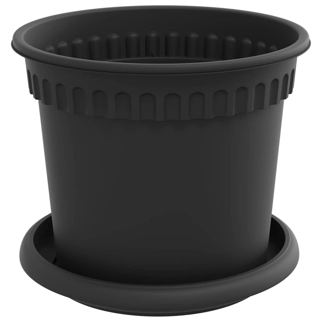 Plant Pots 6 Pcs Black Ø 15 X 12 Cm Plastic