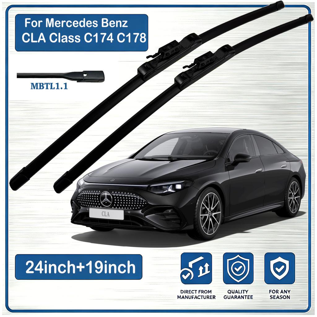 For Mercedes Benz CLA C174 C178 2025-2026 Front Wiper Blades Windscreen Windshield Window WIPER 2PCS Wipers Blades 3