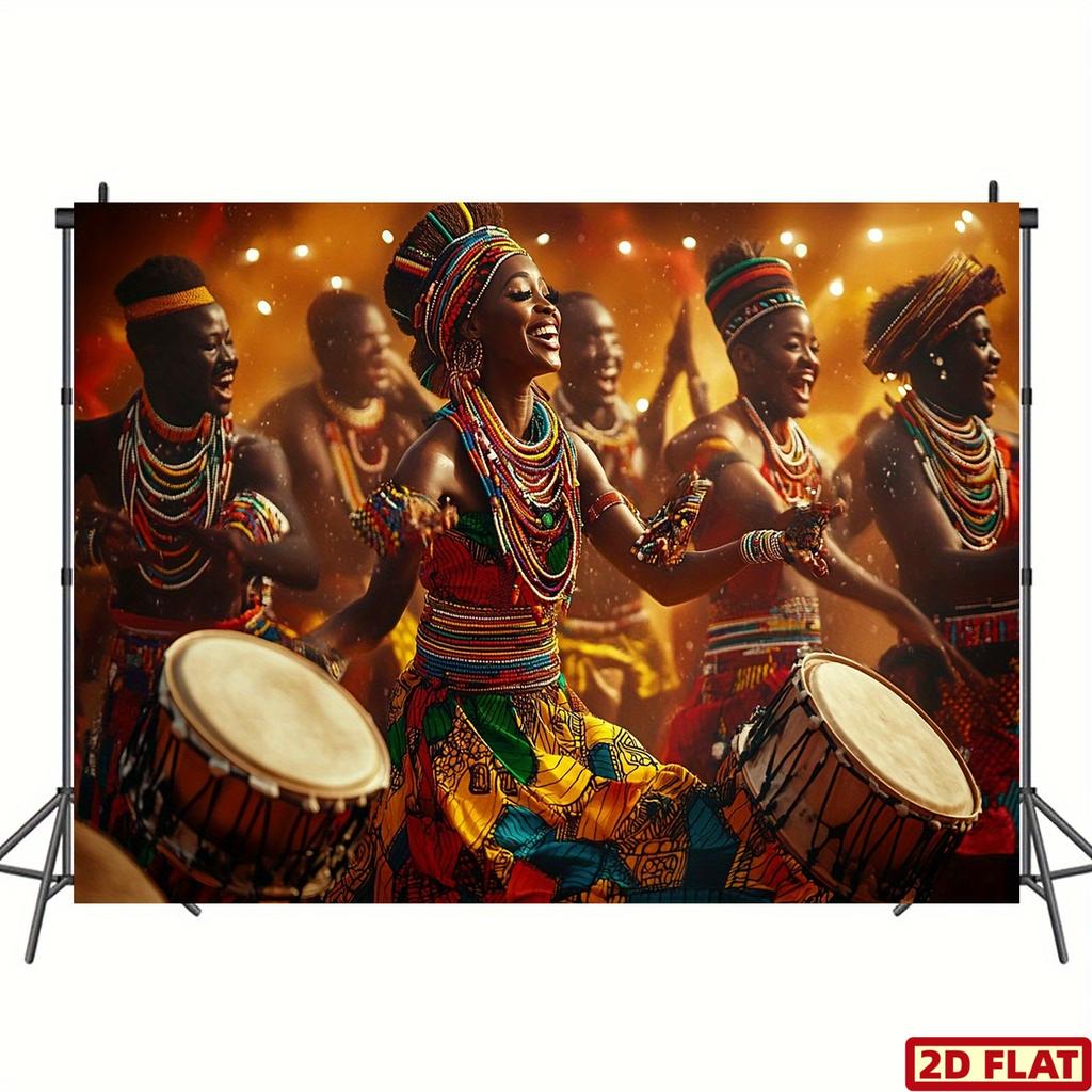 2D flat design 1-piece African-themed banner suitable for home decoration cultural events and birthdays