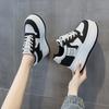 Black and white board shoes for women 2026 spring new versatile leather thick soled white shoes for women