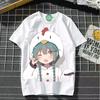 TXHatsune Miku Co-branded Animation 2D Short-sleeved T-shirt Cartoon Comic Printing Student Ladies Short-sleeved Clothes New Style