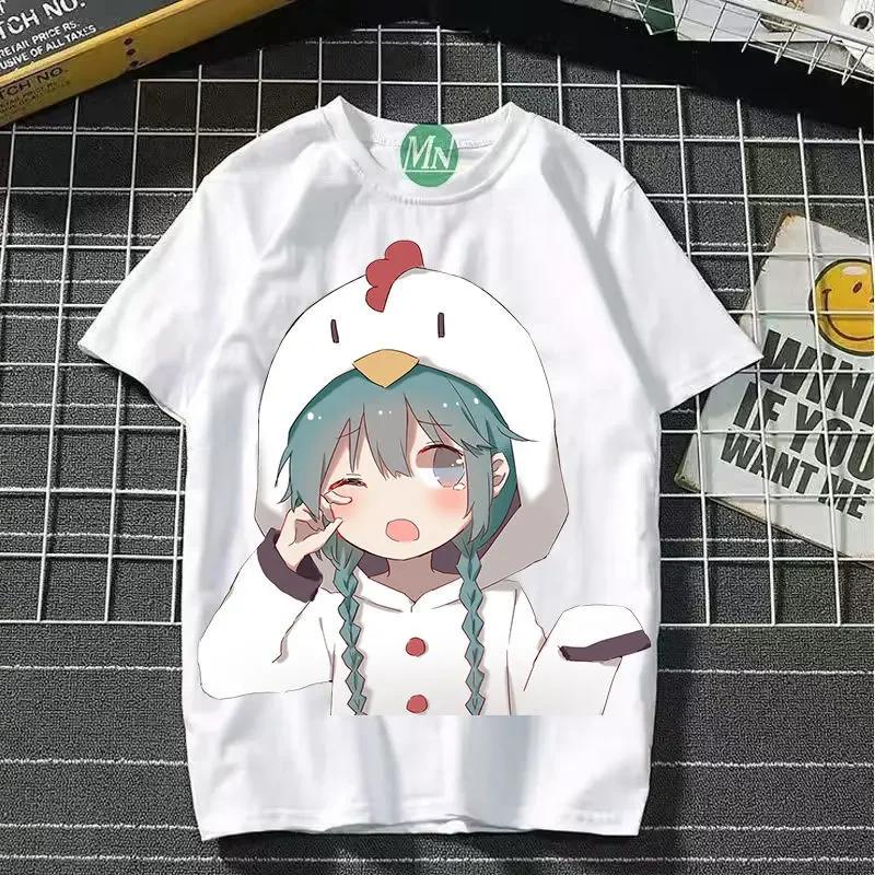TXHatsune Miku Co-branded Animation 2D Short-sleeved T-shirt Cartoon Comic Printing Student Ladies Short-sleeved Clothes New Style