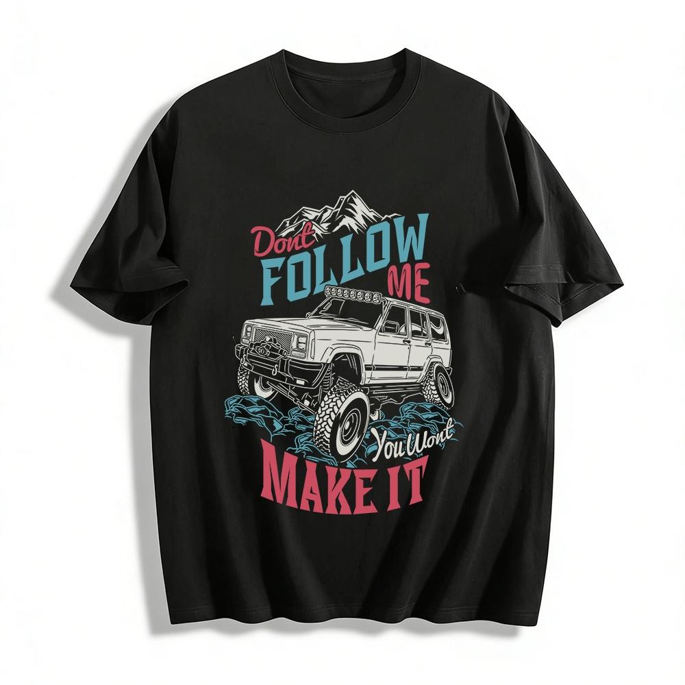 Off-Road Style Dont Follow Me Graphic Casual T-Shirt Pure cotton T-shirt XXS