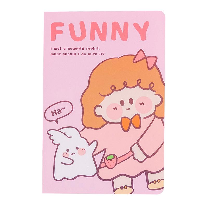 Cartoon Cute A5 Soft Cover Notebook - Stitch-Bound Diary for Elementary Students