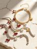 Two-Tone 18K Gold-Filled Stainless Steel Cherry Daisy Pendant Bracelet