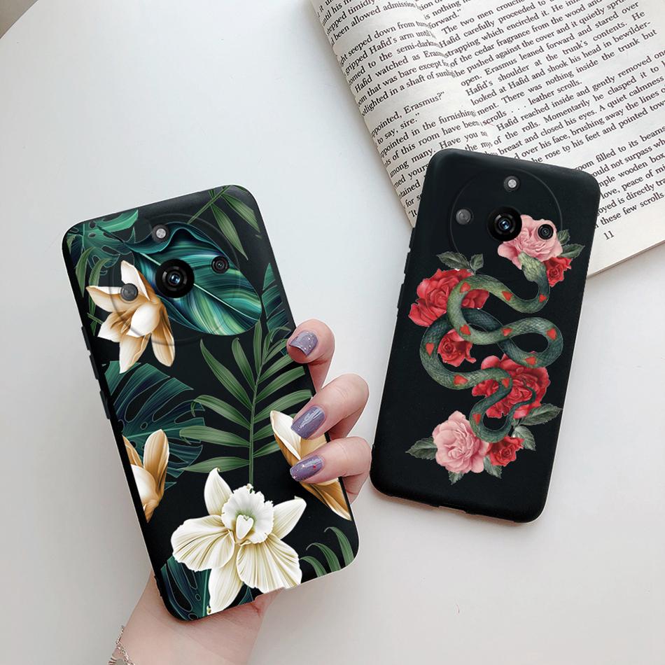 For Realme 11 Pro Plus Case Flower Girl Heart Cute Phone Case Back Cover For Realme 11 11Pro+ 5G Silicone Protection Bumper Capa