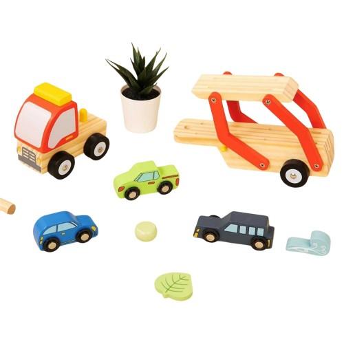 Tooky Toys Childrens/Kids My First Wooden Toy Car Transporter