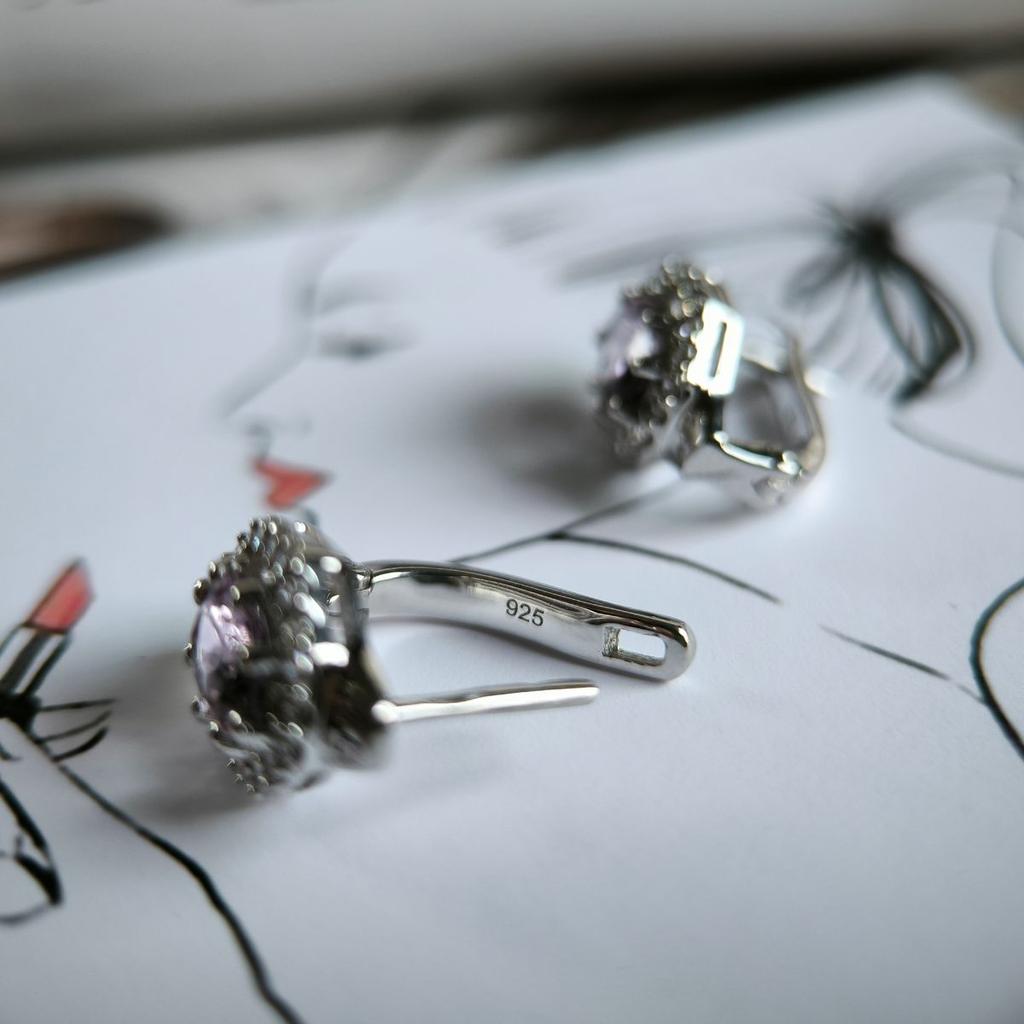 Серебряные серьги с натуральным аметистом 2.998ct (2189404)