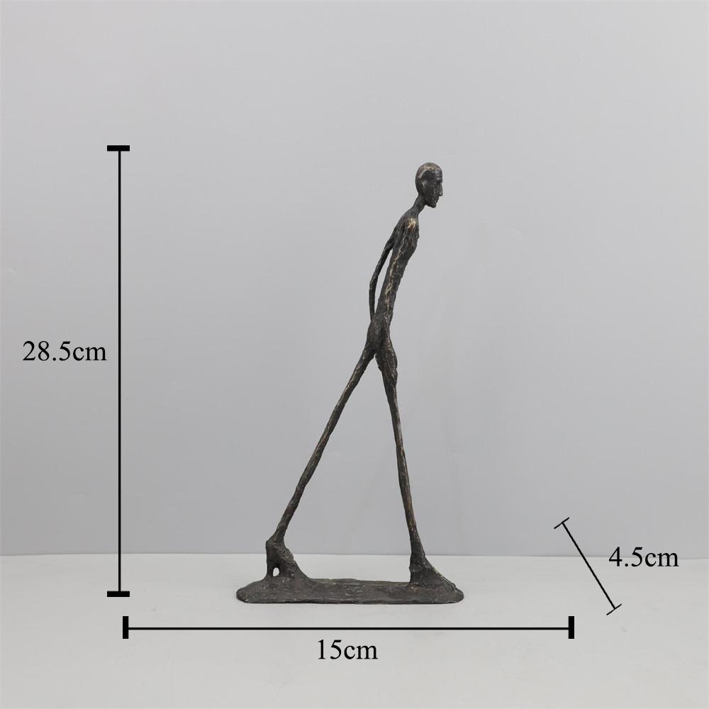 Staigājoša cilvēka statuja Istabas dekors Metāla