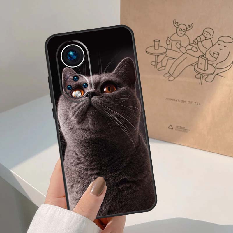 Beautiful Grey British Shorthair Cat For Honor Magic 8 Pro 5 6 7 Lite Case For Honor Win RT 200 400 50 70 90 X8b X9a X9b X9c X9d