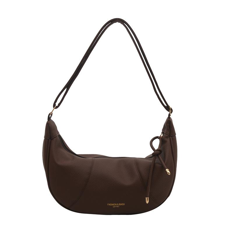 

Retro fashion underarm large-capacity bag women s 2025 spring new commuter versatile dumpling bag casual shoulder bag коричневый