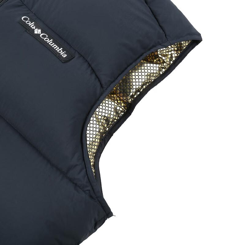 Columbia Casual Outdoor Solid Color Simple Logo Print Waterproof Warm Gold Dot Water-Repellent Goose Down 700 Fill Vest Men vest Black WE4939-010