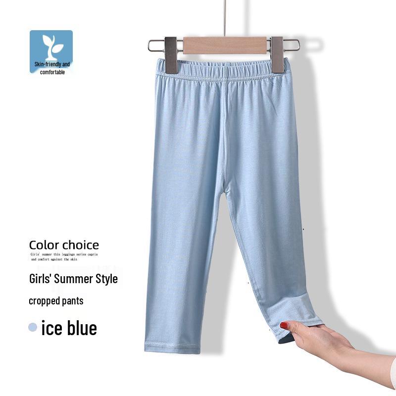 Girls' Modal Leggings for Spring/Summer - Black or White Dance Pants, Medium/Large Sizes