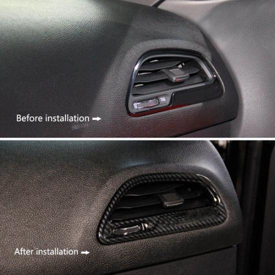 4pcs Carbon Fiber Air Vent Cover AC Outlet Trim Kit for Dodge Challenger 2015-23