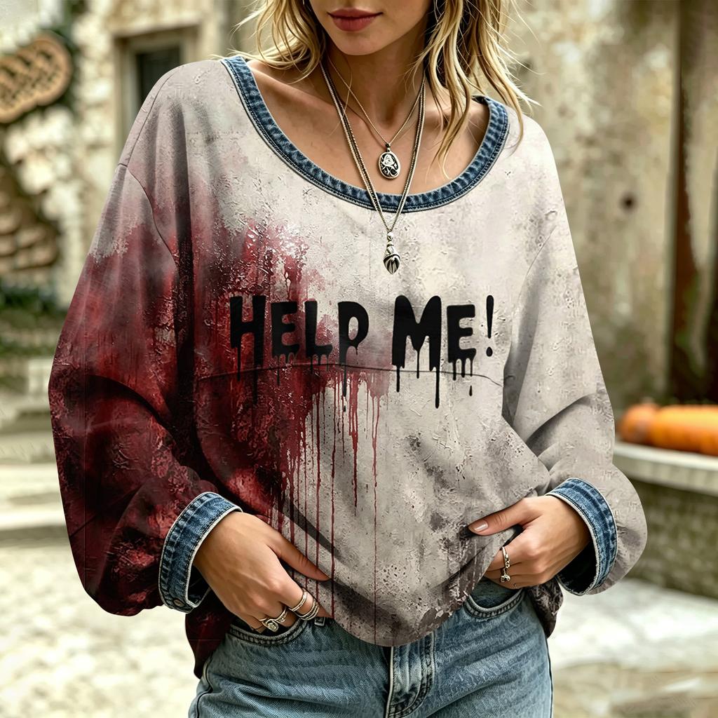Women's Casual Long Sleeve Round Neck Basic Top with Fashion Design for Everyday Wear