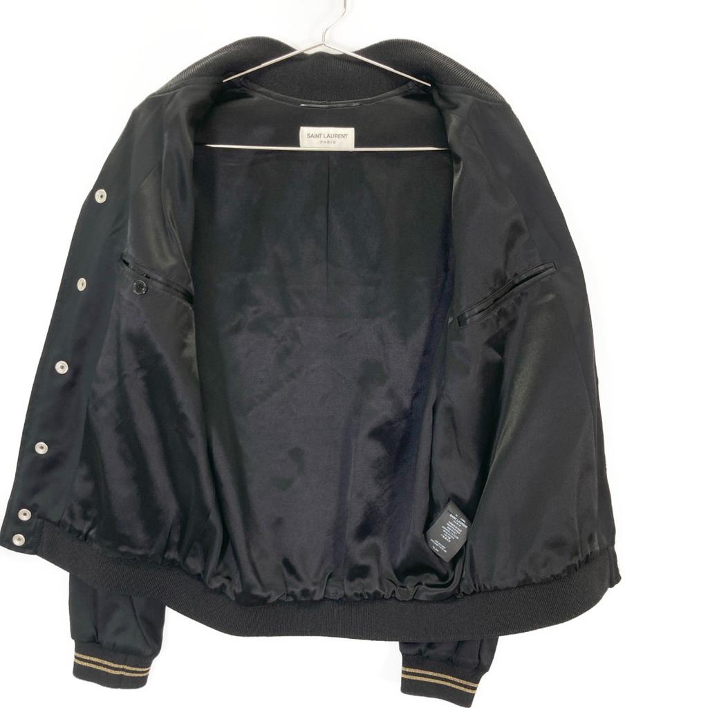 SAINT LAURENT PARIS 16AW EDIUM Palladium Sequin Teddy Jacket Jacket 44 blackUsed