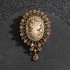 Retro Beauty Head Ins French Badge Gift Brooch