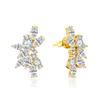 S925 Sterling Silver Leaf Moissanite Stud Earrings – Classic Light Luxury Internet Celebrity Style