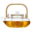 Heat-resistant glass coffee pot  Natural bamboo handle Built-in glass filter Household tea set pot Can be heated 800ml 1000ml