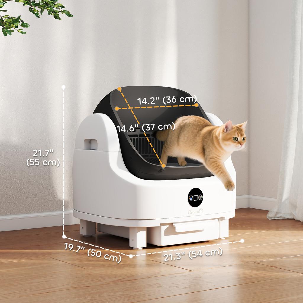 Self-Cleaning Cat Litter Box, 42.7L Litter Box for Cats 1-5 Kg