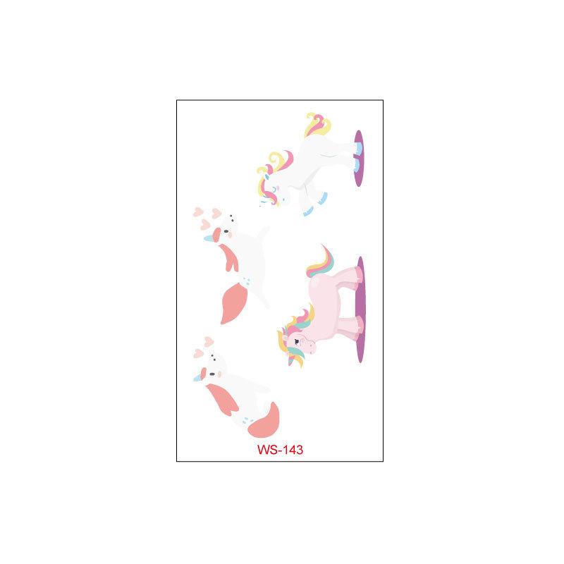 Cross Border Children's Cartoon Unicorn Tattoo Sticker Waterproof Long-lasting Fun Cute Sweat Resistant