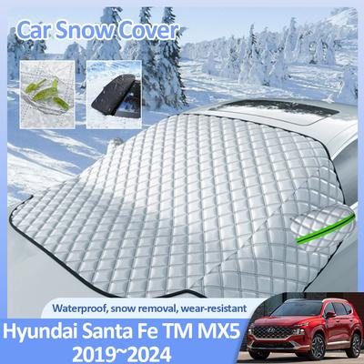 Para Hyundai Santa Fe TM MX5 Hybrid 2019~2024 Carro Inverno Neve Capa Pára-brisas Anti-Gelo Proteção de Gelo Exterior Acessórios Automotivos