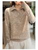Marled Women's Wool Pullover: Half-Zip Turtleneck Sweater for Autumn and Winter