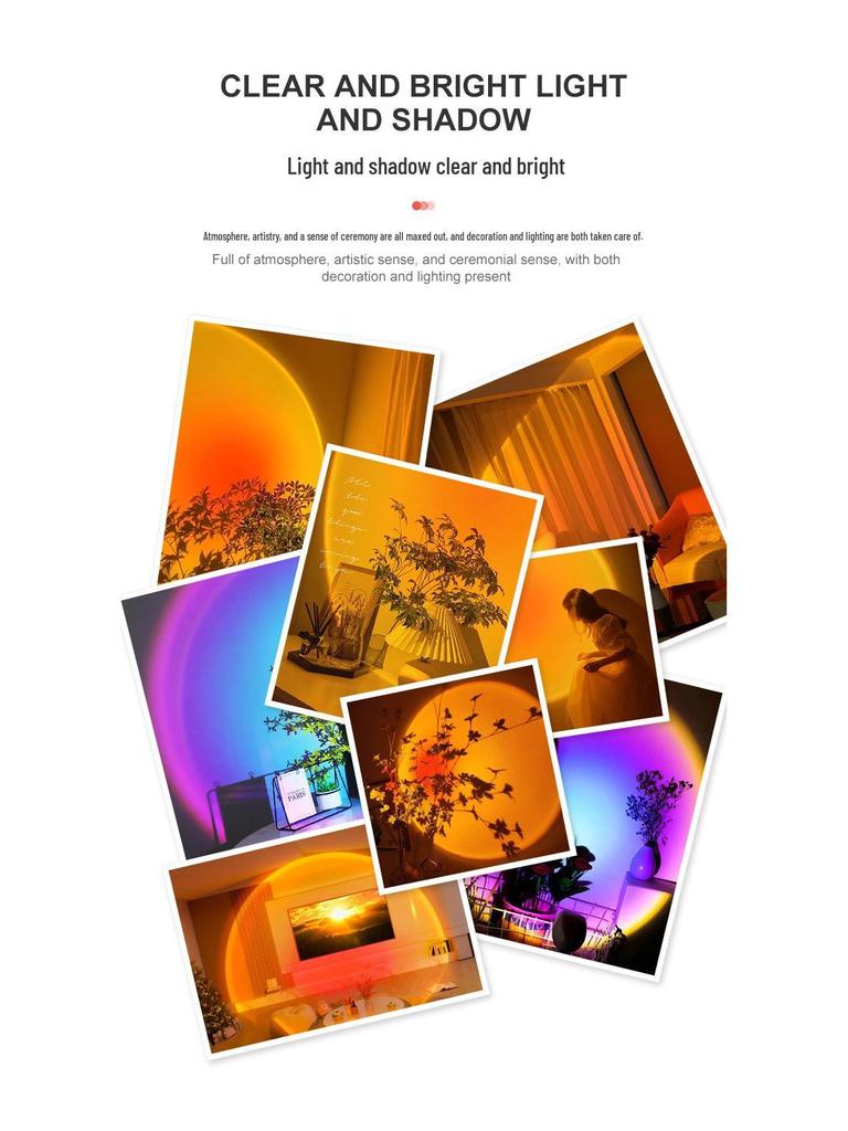Sunset Lamp Color-Changing Night Light for Photography, Live Streams, Influencers & Atmosphere Projection