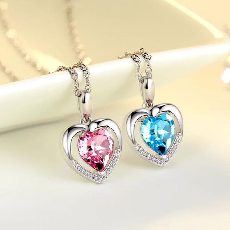 Trendy 925 Sterling Silver Heart Pendant Necklace for Women – Perfect Valentine's, Birthday, or Wife Gift